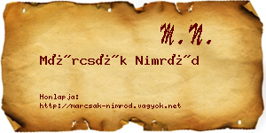 Márcsák Nimród névjegykártya